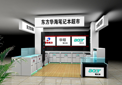 笔记本电脑专卖展柜展台设计效果图