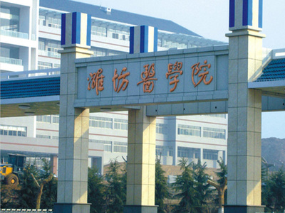 潍坊医学院大门口紫铜字制作安装